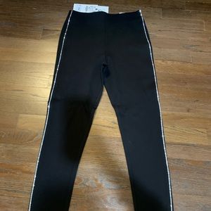 Zara High rise rhinestone trim leggings